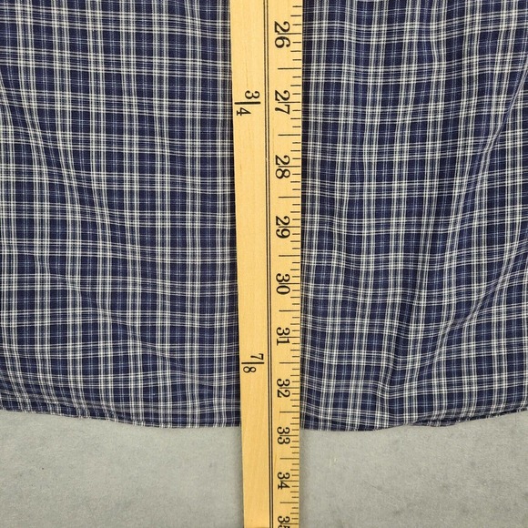 Brooks Sport Shirt Men's‎ Large Blue White Plaid Button Down 100% Cotton - Picture 11 of 12